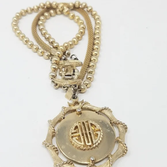 Vtg 1950's CAPRI bracelet signed pendant filigree - Picture 4 of 5